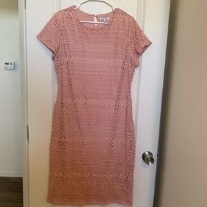 Mauve pink lace dress